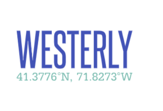 Westerly, RI Coordinates vinyl sticker